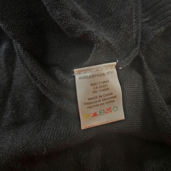 RDI Sweater Women's 1X Black Knit Long Sleeve High Low Hemline Pockets NWT - Picture 7 of 16